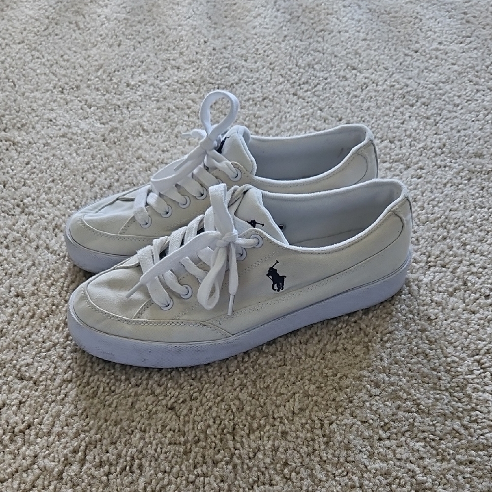 White Polo Sneakers with Logo